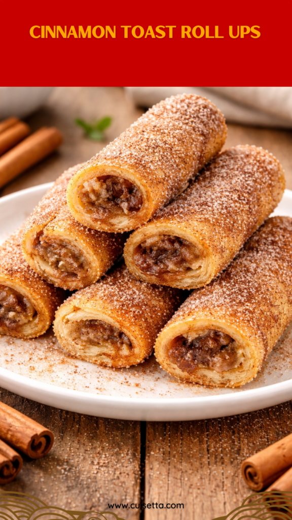 A vibrant, close-up shot of golden-brown Cinnamon Toast Roll Ups stacked on a white plate. Each roll-up is coated in sparkling cinnamon sugar with a light dusting of powdered sugar. One roll is being dipped into a small glass bowl of amber maple syrup. This image highlights Brunch Hand Foods and Easy Good Breakfast ideas, showcasing Food Recipes That Kids Can Make and festive Breakfast Food Ideas For Party platters.