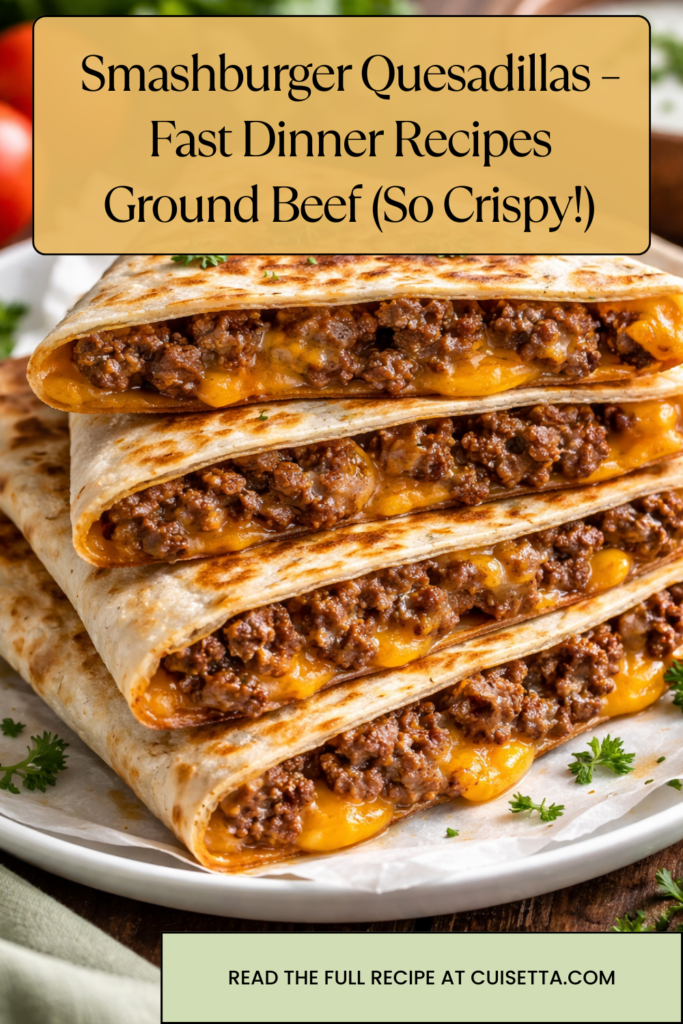 Smashburger Quesadillas – Fast Dinner Recipes Ground Beef (So Crispy!)