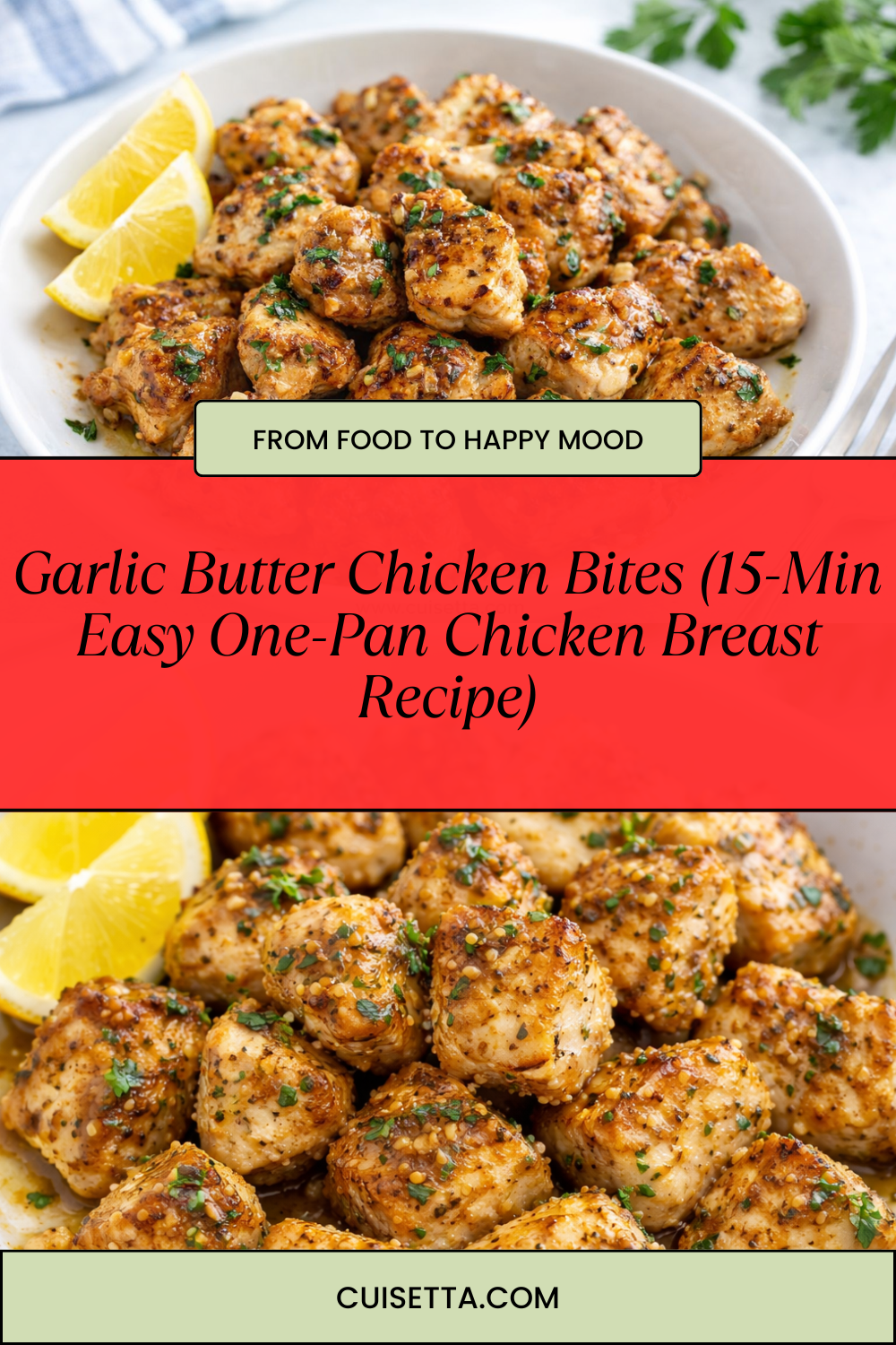 Garlic Butter Chicken Bites (15-Min Easy One-Pan Chicken Breast Recipe)
