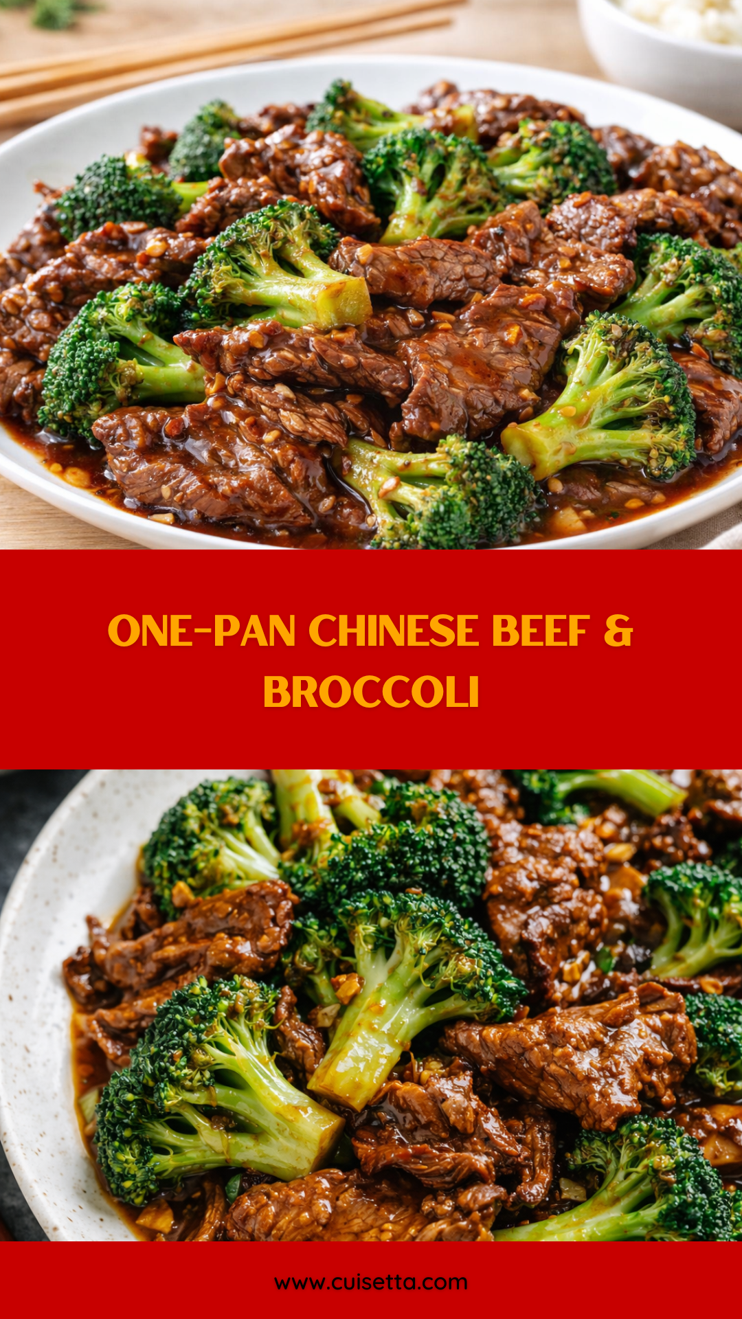 A high-contrast, overhead shot of a steaming pan of Better Than Takeout Beef And Broccoli. The image shows thin, glossy slices of Tender Beef And Broccoli florets coated in a thick, dark brown Easy Beef And Broccoli Sauce. Mincing ginger and garlic are visible in the glaze, served alongside a bowl of fluffy white rice. This visual perfectly represents an Easy Homemade Beef Stir-fry and a restaurant-style Better Than Take Out Beef And Broccoli meal.