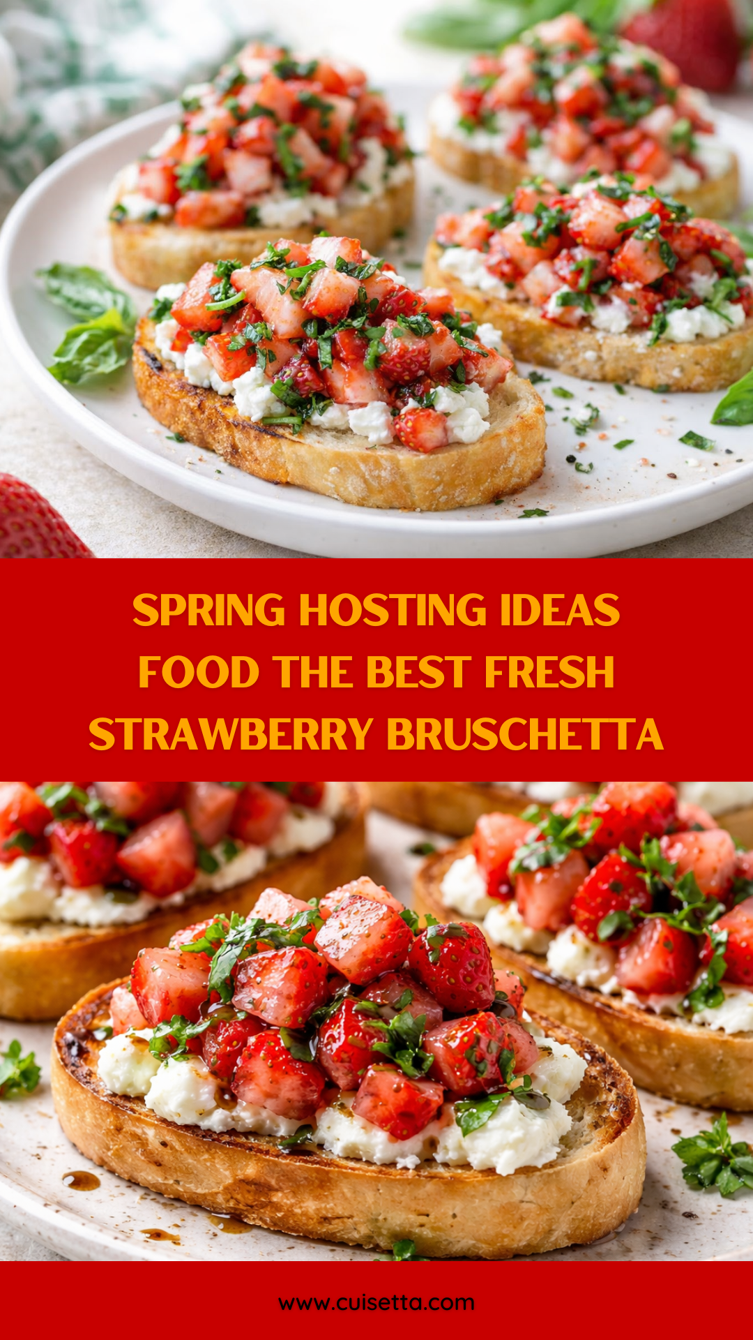Looking for a showstopper that requires zero culinary stress? This Strawberry Ricotta Bruschetta is the answer. It’s a standout in any Spring Hosting Ideas Food lineup, offering a perfect harmony of sweet, savory, and crunch. These Beautiful Easy Appetizers feature airy whipped ricotta topped with juicy berries and fresh basil, making them ideal Snacks To Serve With Cocktails or a light addition to your Breakfast Bruschetta Ideas. If you're planning Easy Valentines Appetizers For A Party or need portable Easy Boat Appetizers for a day on the water, these Little Appetizers are your best friend. They prove that Appitizers To Make don't have to be complicated to be impressive. Add this to your rotation of Appetizers For Hosting and watch them vanish in seconds!